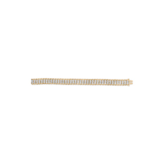 2020s 10K Yellow Gold 4.0 Cttw Diamond S-Link Bracelet For Sale - Image 5 of 5