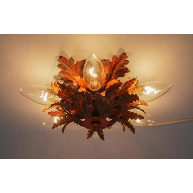 Metal Red Florentine Ceiling Lamp by Banci Firenze, 1960s For Sale - Image 7 of 11