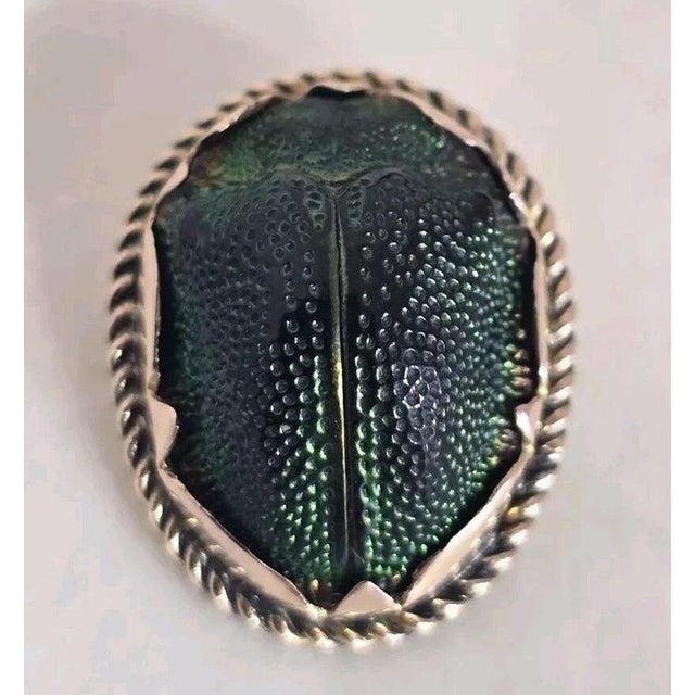 Antique Egyptian Revival Victorian 9ct Gold Scarab Beetle Pin For Sale - Image 14 of 18