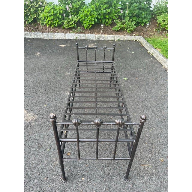 Black Wrought Iron Bench For Sale - Image 9 of 18