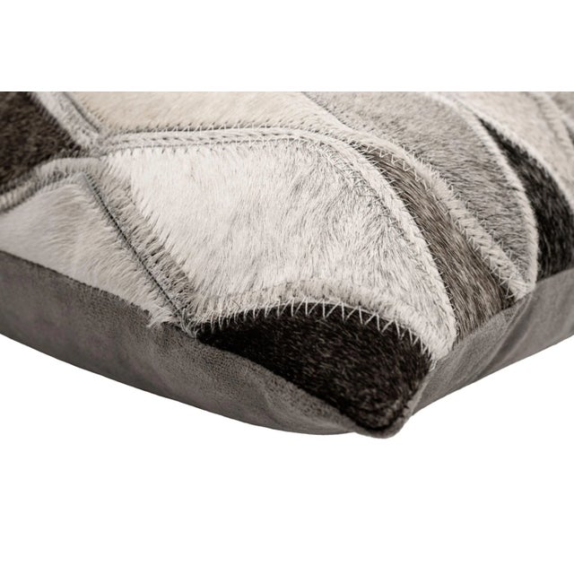 Beige Canvello Set of Two Genuine Cowhide Leather Decorative Throw Pillow With Feather Down Insert Included For Sale - Image 8 of 8