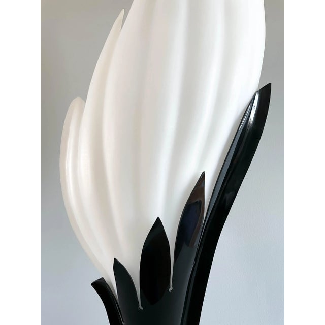 Rougier Extra Large Black and White Acrylic Table Lamp For Sale - Image 9 of 12
