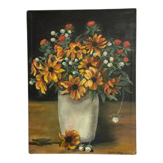 Daisies and Amaranths Original Acrylic Painting For Sale