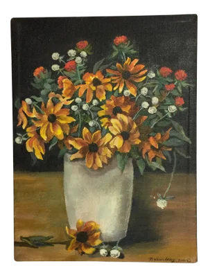 Daisies and Amaranths Original Acrylic Painting