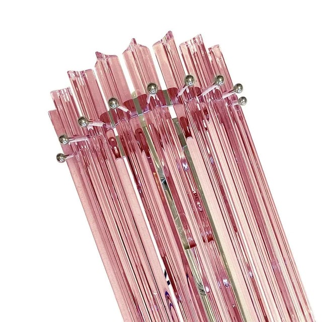 Scenographic Pink Triedro Murano Glass Wall Sconces by Simoeng, Set of 2 For Sale - Image 6 of 7