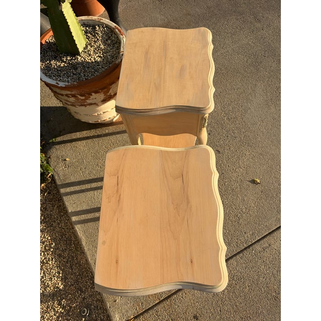 Pair of Vintage French Style Nightstands With Drawer and Lower Shelf For Sale In Los Angeles - Image 6 of 15