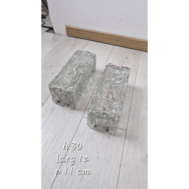 Metal Wall Lamps Ice Model by Toni Zuccheri for Barovier & Toso, 1980s, Set of 2 For Sale - Image 7 of 14