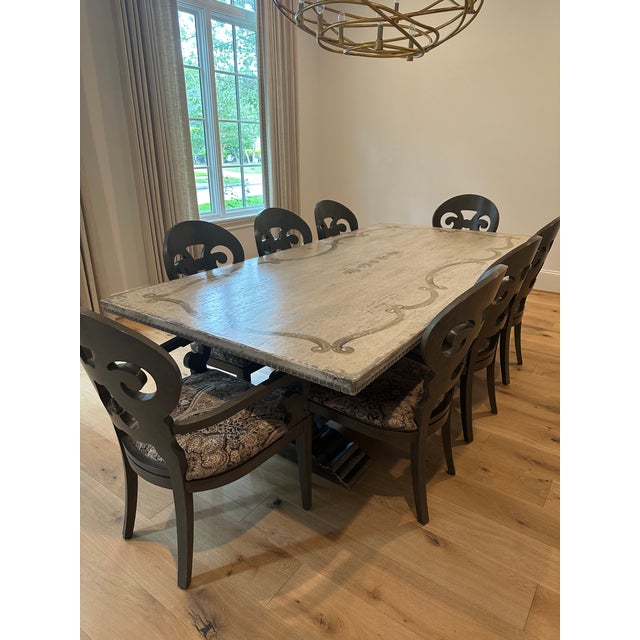 Arhaus Bellarte Dining Table and 8 Jordan Dining Chairs Set of 9