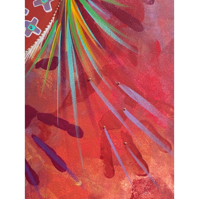Michelle Tsosie Sisneros Original Painting Large 48x36 Signed Southwestern Art For Sale - Image 11 of 18