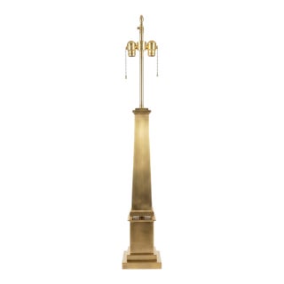 1960s Warren Kessler Solid Brass Obelisk Table Lamps For Sale