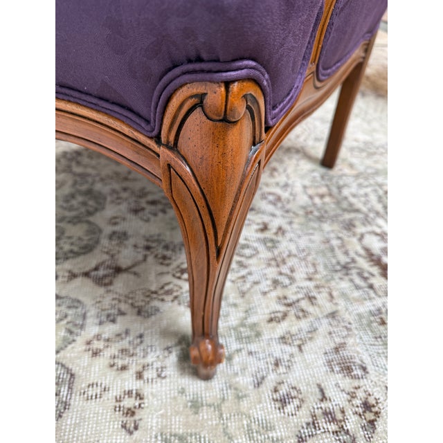 Purple French Provincial Wing Back Chair For Sale - Image 8 of 12