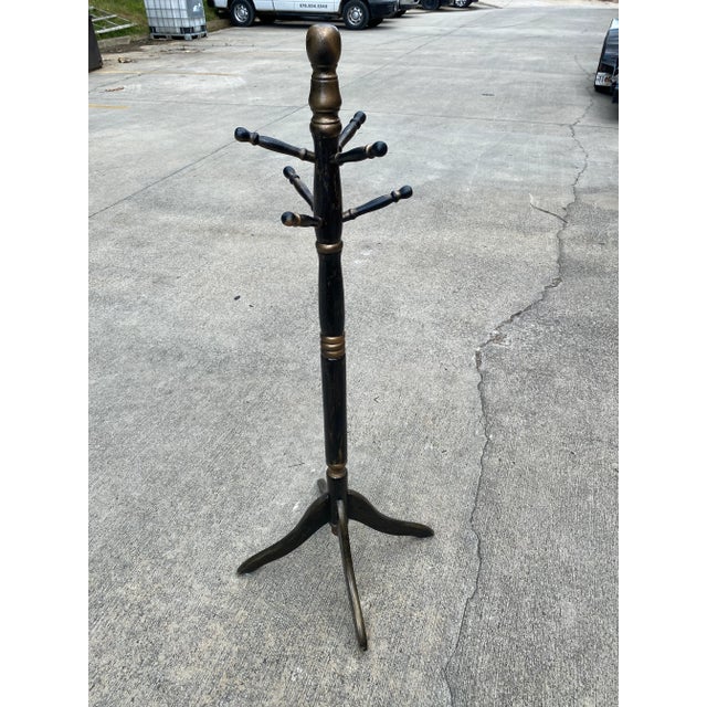 1970s Ebonized Wooden Coat Rack For Sale - Image 9 of 9