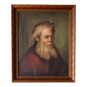 Bearded Old Man Portrait Oil Painting | Rembrandt Master Study