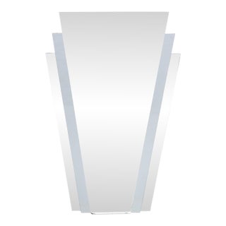 Skyscraper Style Fan Form Beveled Glass Mirror For Sale