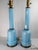 Early 20th Century Pair of French Baby Sky Blue Opaline Glass Table Lamps For Sale - Image 4 of 14