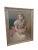Vintage framed oil painting on canvas of seated a young girl with a basket. Original antique frame in excellent condition....