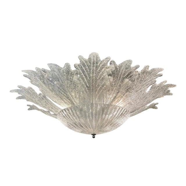 Modern Murano Glass Flush Mount Chandelier For Sale