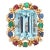 16.50ct Aquamarine Gemstone Ring Vintage 14k Yellow Gold Cocktail Jewelry size 7.5 For Sale