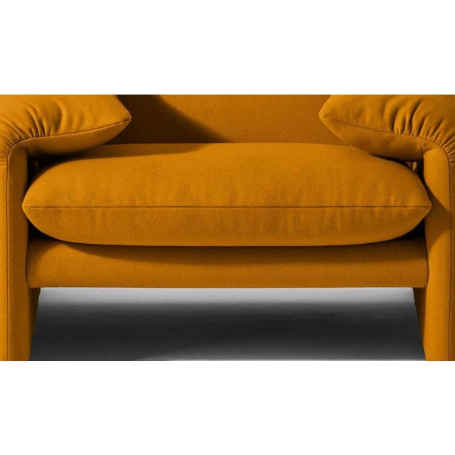 Textile Mid-Century Modern Maralunga Armchair in Fabric, Italy For Sale - Image 7 of 10