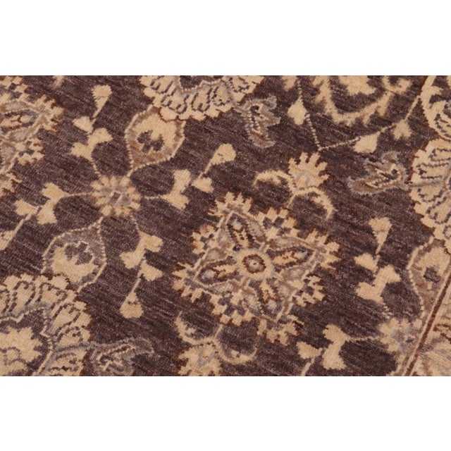 Boho Chic Boho Chic Ziegler Charcoal Beige Hand-Knotted Wool Rug - 7'10'' X 9'8'' For Sale - Image 3 of 8
