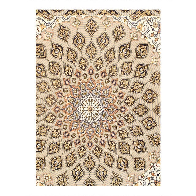 Traditional Pasargad Gray Persain Isfahan Silk & Wool For Sale - Image 3 of 4