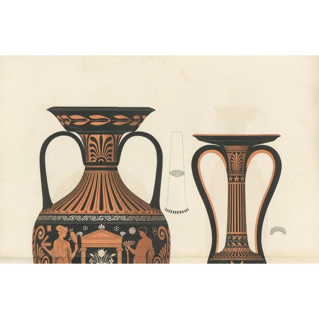 Paper Albert Genick, Greek Amphorae with Classical Figures Double-Page, 1883, Lithograph For Sale - Image 7 of 11