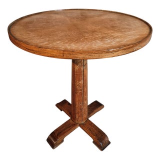 Vintage Round Pedestal Bistro Table, 1920s For Sale