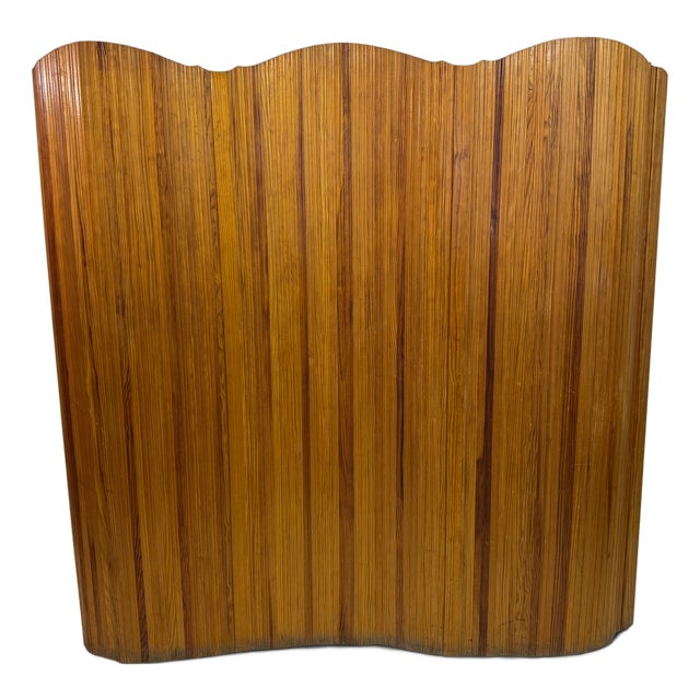 French Art Deco Pine Screen attributed to Baumann Fils et Cie, Melun-Paris, 1940s For Sale