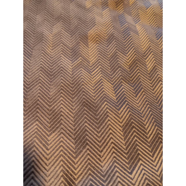 Contemporary Delisting Italian Copper Brown Silk Herringbone Fabric- 4 Yards For Sale - Image 3 of 6