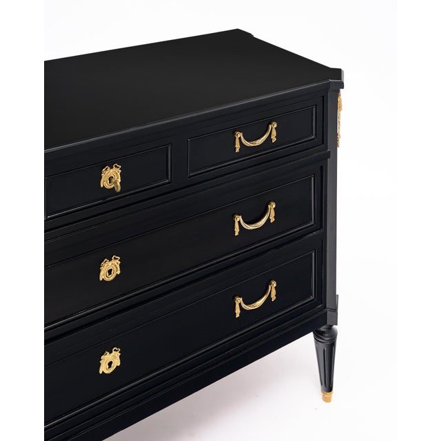 1920s Louis XVI Style Ebonized Mahogany Commode For Sale - Image 5 of 9