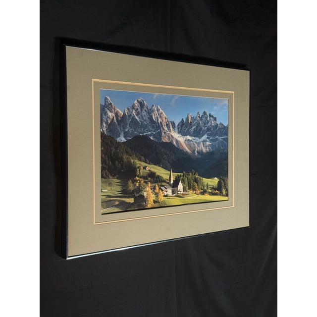 Large Framed Alpine Mountain Landscape Photograph For Sale In Miami - Image 6 of 7