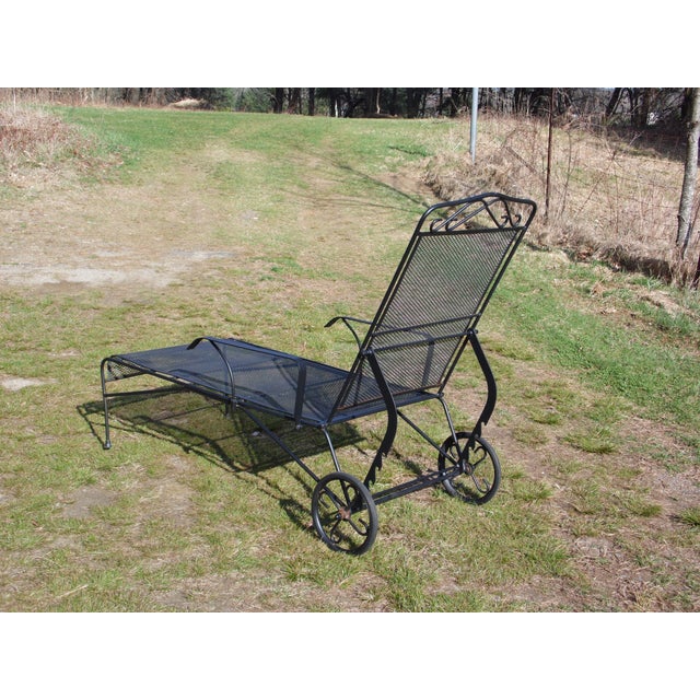 Vintage Rolling Adjustable Reclining Mesh Wrought Iron ... (640 x 640 Pixel)