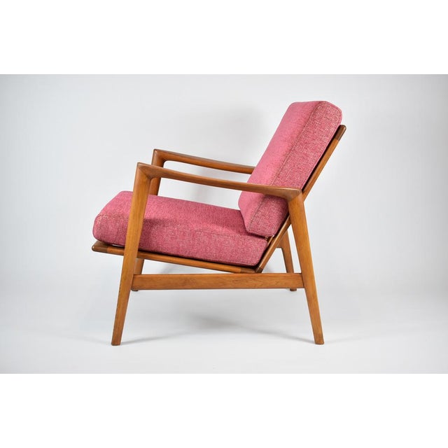 1960s Scandinavian Armchair in Pink Fabric, 1960s For Sale - Image 5 of 10