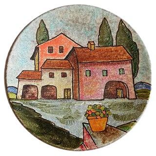 Vintage Ceramic Plate by Lazzaro for Italica ARS For Sale