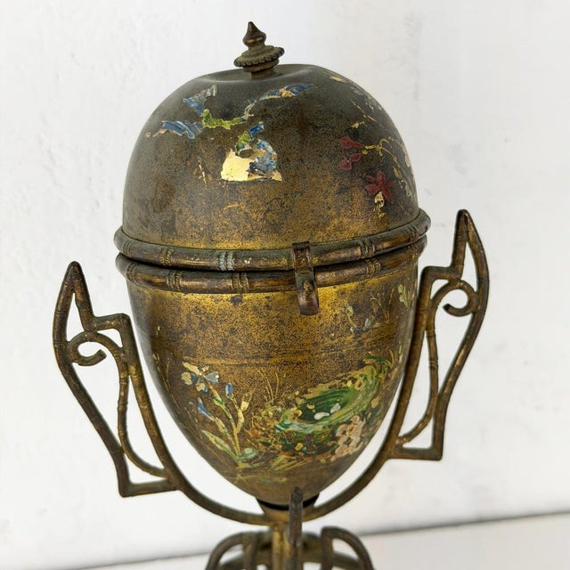 Rare original Italian Liberty (Art Nouveau) perfume casket dating to the early 1900s. Designed in an elegant egg shape and...