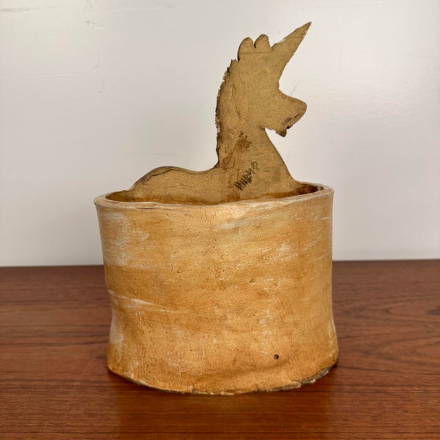 Unicorn Vessel Signed Studio Pottery For Sale - Image 4 of 11