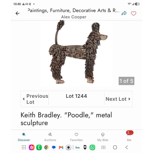 Brown Keith Bradley Poodle Metal Sculpture Unsigned For Sale - Image 8 of 8