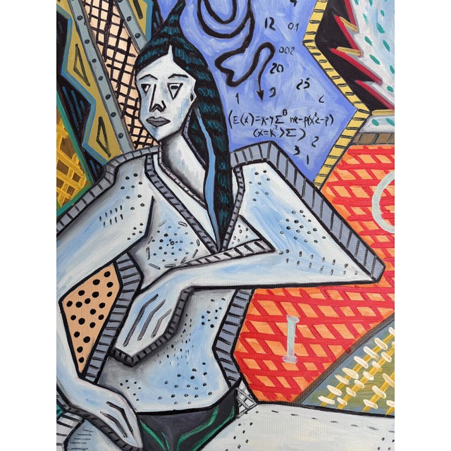 Mario D'altilia, Figure and Technical Composition, 2022, Oil on Canvas For Sale - Image 4 of 12