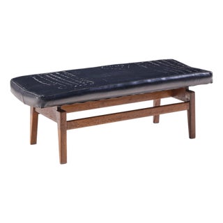 Jens Risom Mid Century Walnut Floating Bench For Sale