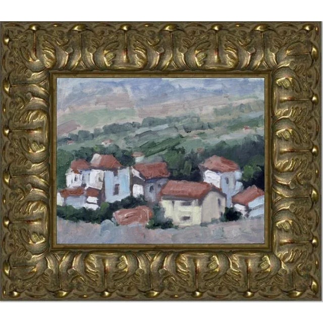 "Italy, Red Roof Tops" Contemporary Impressionist Style Landscape Oil Painting For Sale - Image 11 of 12