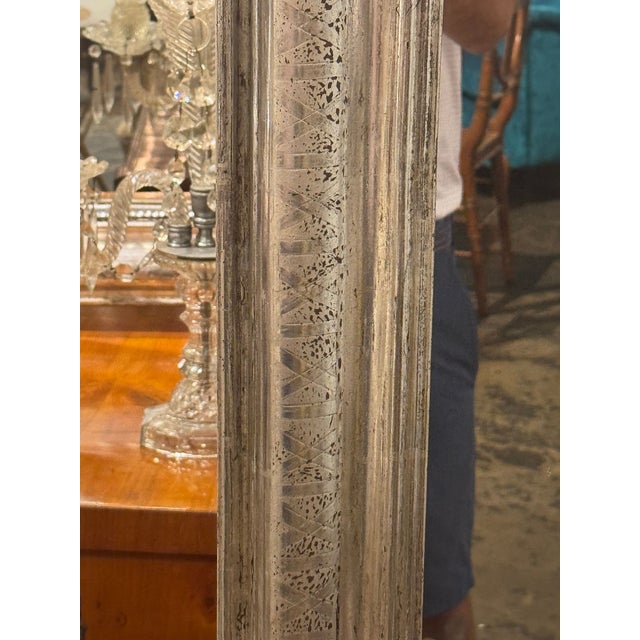 Traditional 19th C. French Silver Louis Philippe Mirror For Sale - Image 3 of 8