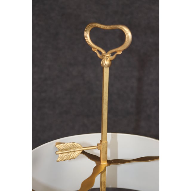 French Empire Style Bouillotte Lamp With Blue Tole Shade and Gilt Bronze For Sale In Philadelphia - Image 6 of 10