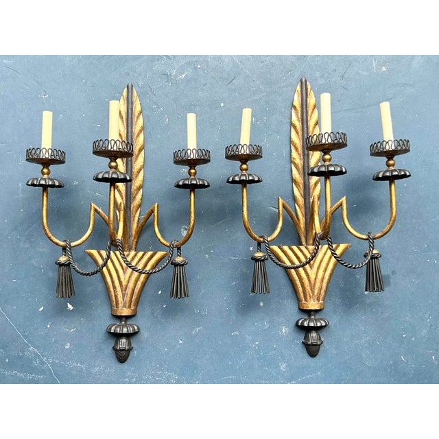 Vintage Regency Gilt Swag Sconce - A Pair For Sale - Image 4 of 7