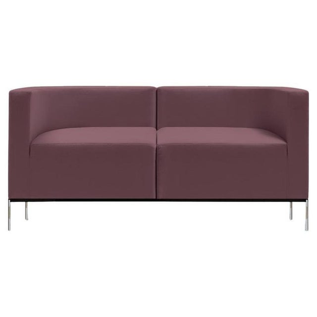 Hub Two-Seater Sofa in Stainless Steel and Upholstery by Quinti Sedute For Sale - Image 8 of 8