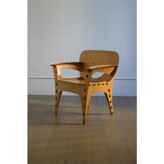 1990 Attributed to David Kawecki Puzzle Chair in Laser-Cut Birch/Plywood, Usa For Sale - Image 14 of 18