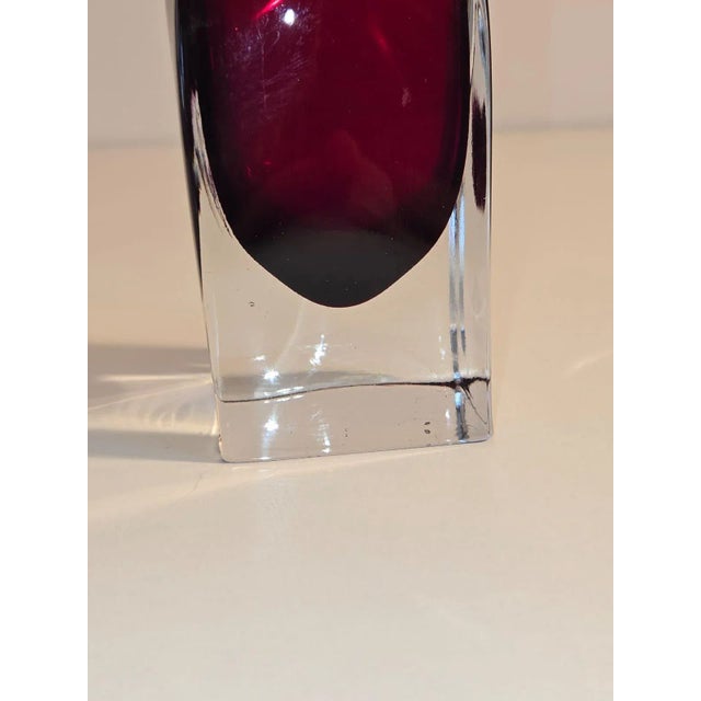 Aseda Glasbruk Vintage Mid-Century Modern Red Glass Vase Swedish For Sale - Image 4 of 7