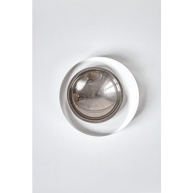 1970s Transparent Acrylic Glass and Chrome Valet Tray by Felice Antonio Botta, 1970s For Sale - Image 5 of 13