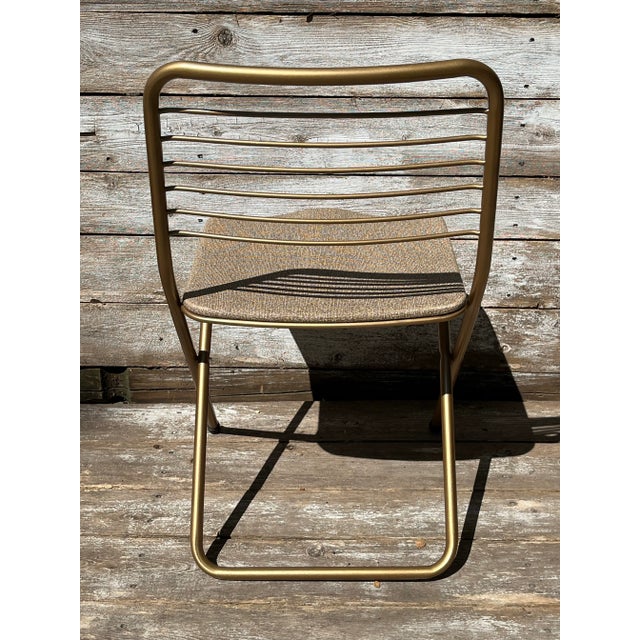 Bronze 1950s Vintage Cosco Metal Folding Chairs, Set of 6 For Sale - Image 8 of 11