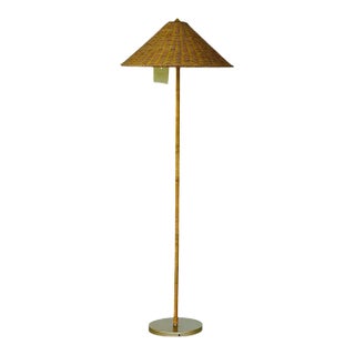 21st Century Lillian August Coastal Rattan Floor Lamp For Sale