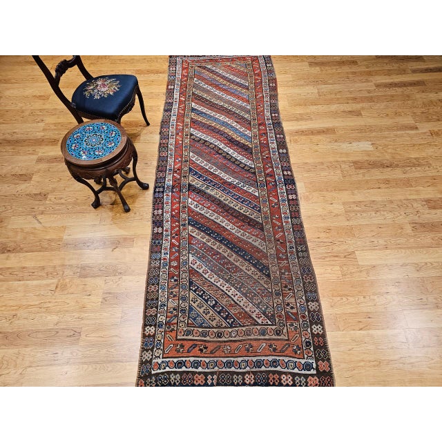 Antique Gendje Kazak Runner, Handwoven Wool, 19th Century Caucasus, 4' x 11' For Sale In Chicago - Image 6 of 16